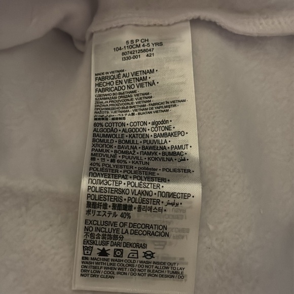 Nike Kids  White Logo Sweatshirts size 6 - Picture 4 of 5